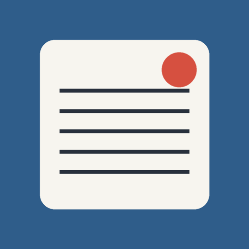 The notepad64 icon: a ruled page with a red record dot